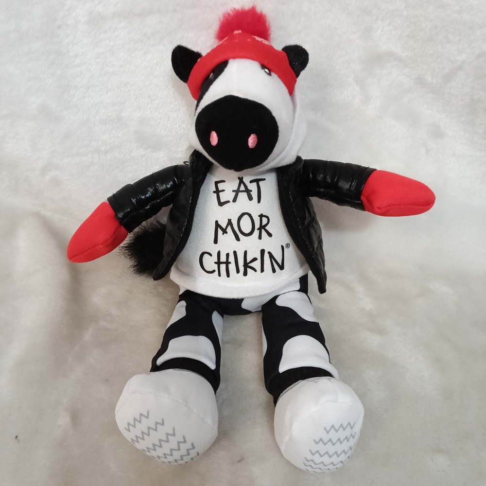 Chick-fil-A Eat Mor Chikin Plush Cow Winter Puffer Jacket Red Hat 2025 Holiday